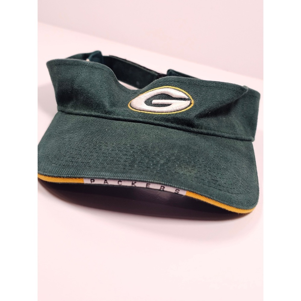 Green Bay Packers NFL Visor Hat Green Adjustable Embroidered Logo Sun Shield - Picture 2 of 6